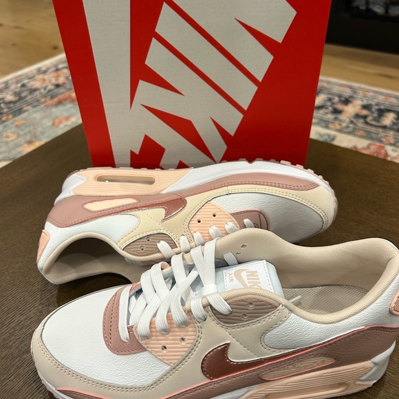 Nike Air Max 90 Rose and Cream Sneakers - Picture 3 of 3